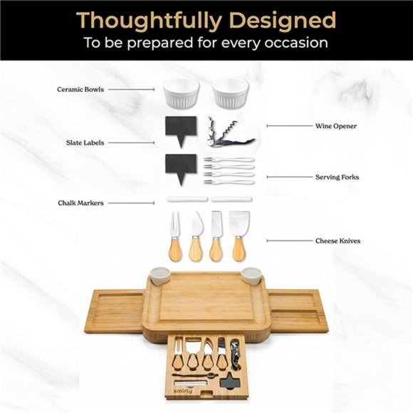 Charcuterie Boards, Extra Large Charcuterie Board Set - Bamboo Cheese Board - Picture 2 of 6